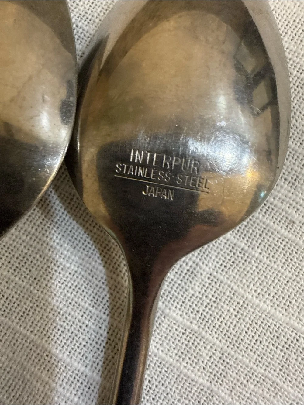 Interpur Japan MCM Stainless INR2 Dinner Spoons Hearts Wood Handles Set of 6
